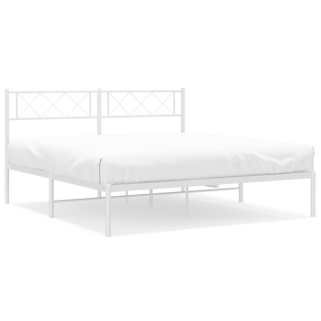 sengeramme med sengegavl 140x200 cm metal hvid