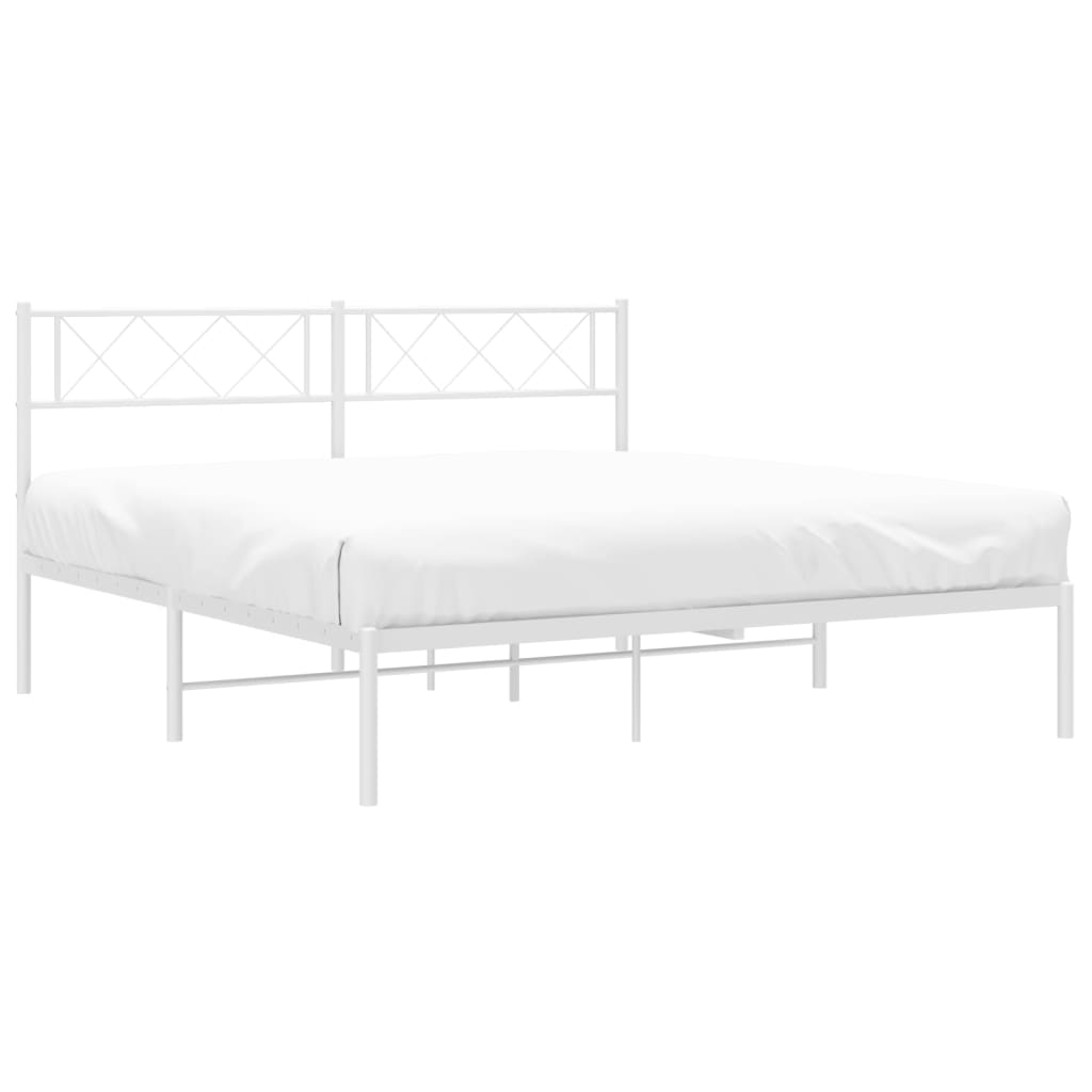 sengeramme med sengegavl 140x200 cm metal hvid