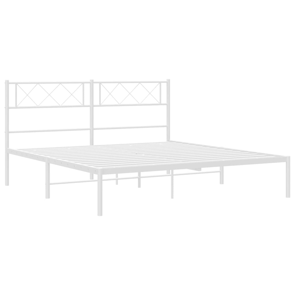 sengeramme med sengegavl 140x200 cm metal hvid
