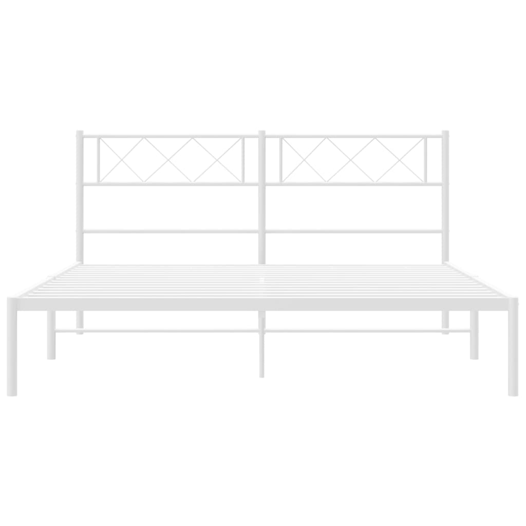 sengeramme med sengegavl 140x200 cm metal hvid