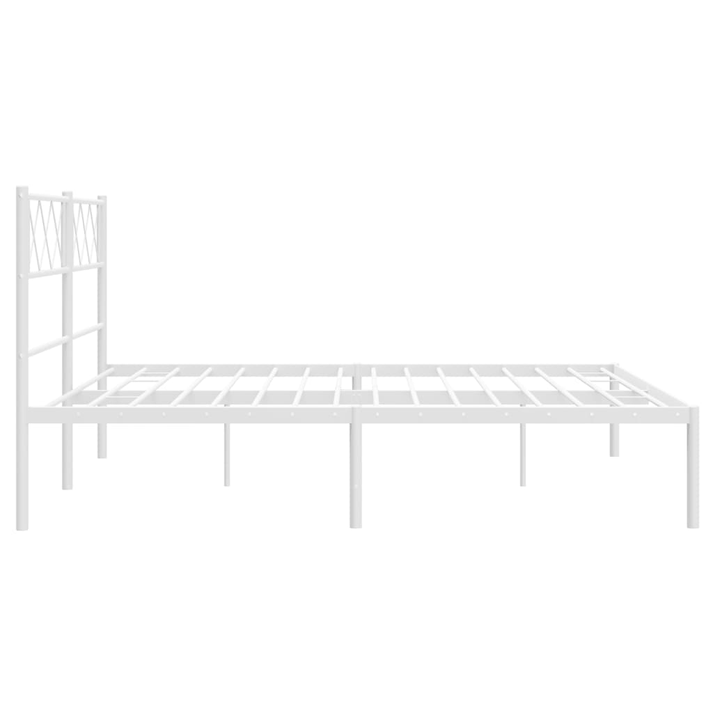 sengeramme med sengegavl 140x200 cm metal hvid