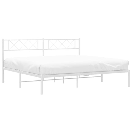 sengeramme med sengegavl 160x200 cm metal hvid