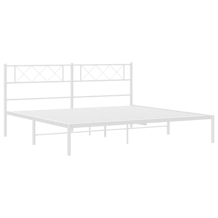 sengeramme med sengegavl 160x200 cm metal hvid