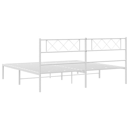 sengeramme med sengegavl 200x200 cm metal hvid