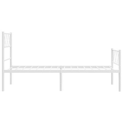 sengeramme med sengegavl og fodgærde 80x200 cm metal hvid