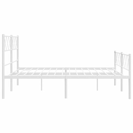 sengeramme med sengegavl og fodgærde 135x190 cm metal hvid
