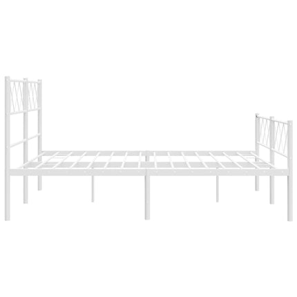 sengeramme med sengegavl og fodgærde 140x190 cm metal hvid