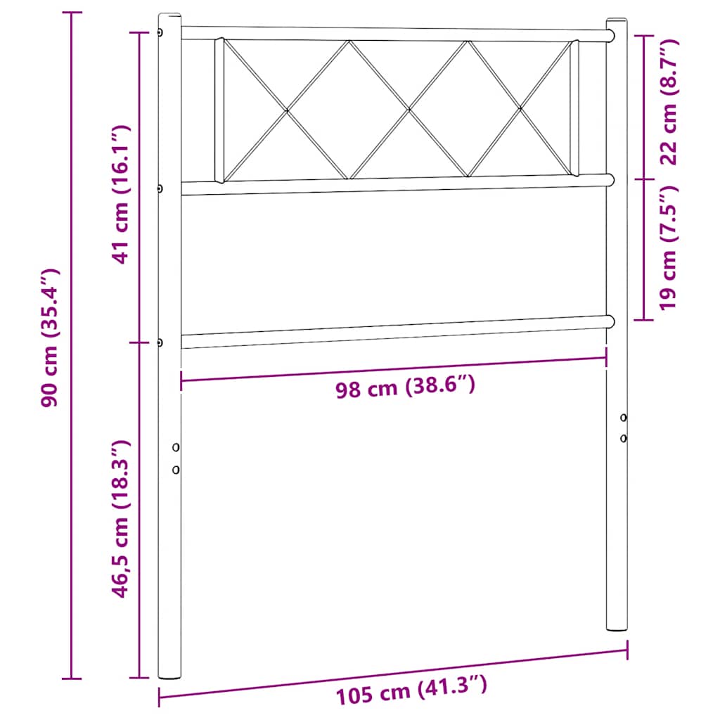 udskiftningsgavl 100 cm metal hvid