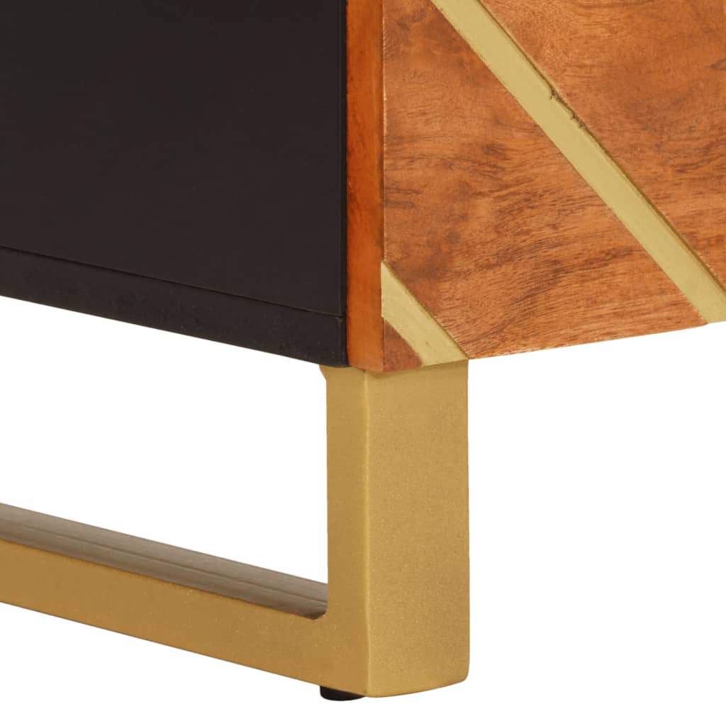 kommoder 2 stk. 60x33,5x75 cm massivt mangotræ brun og sort