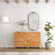 kommoder 2 stk. 60x33,5x75 cm massivt mangotræ brun og sort