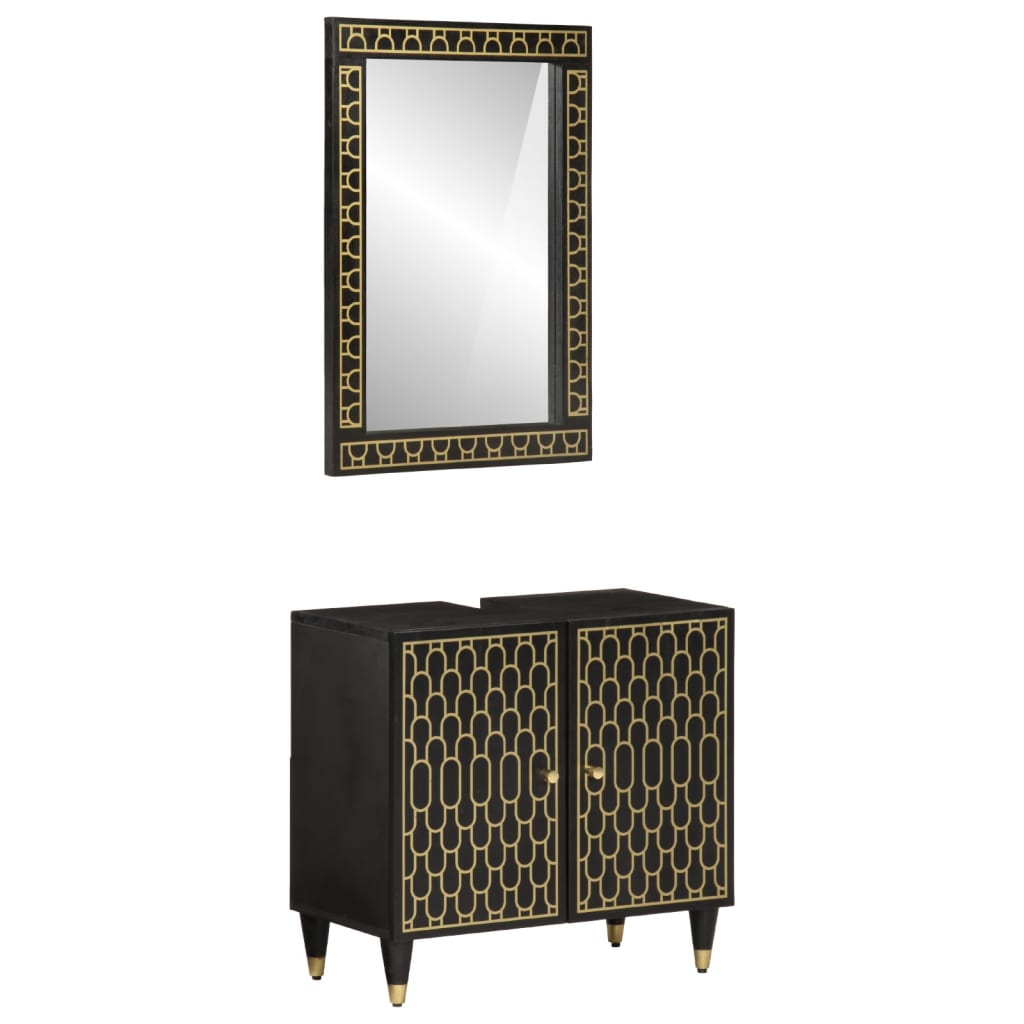 badeværelsesmøbelsæt 2 dele massivt mangotræ