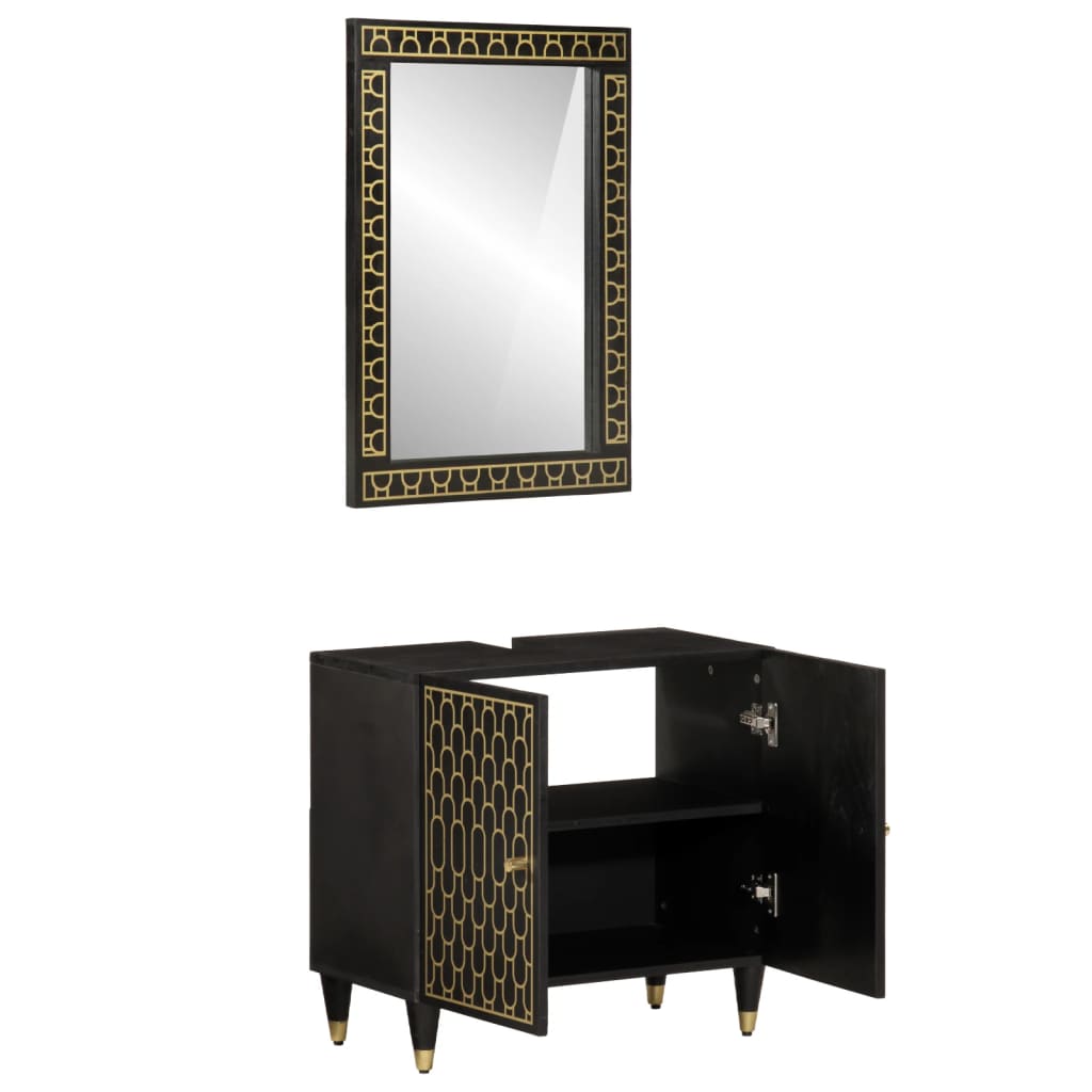 badeværelsesmøbelsæt 2 dele massivt mangotræ