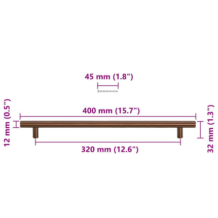 skabshåndtag 5 stk. 320 mm rustfrit stål bronzefarvet