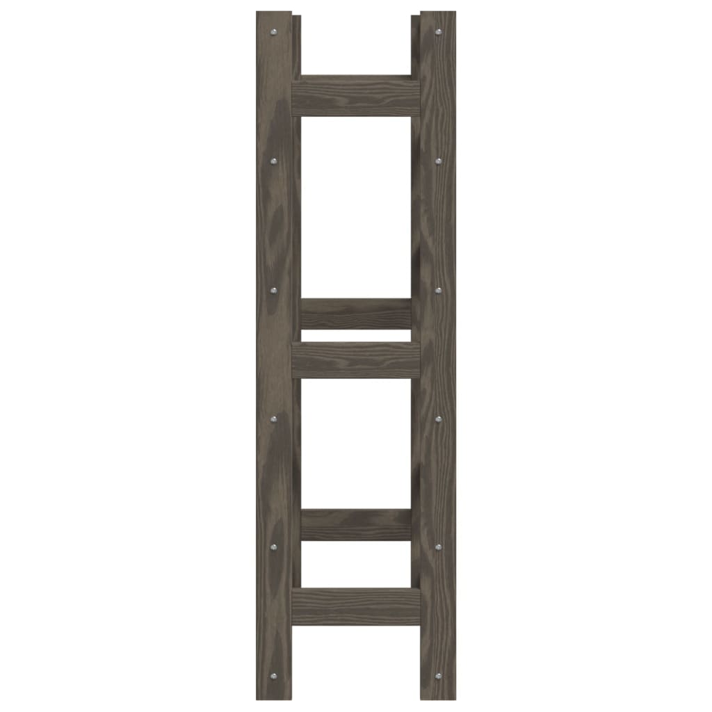 vinreol til 30 flasker massivt fyrretræ grå