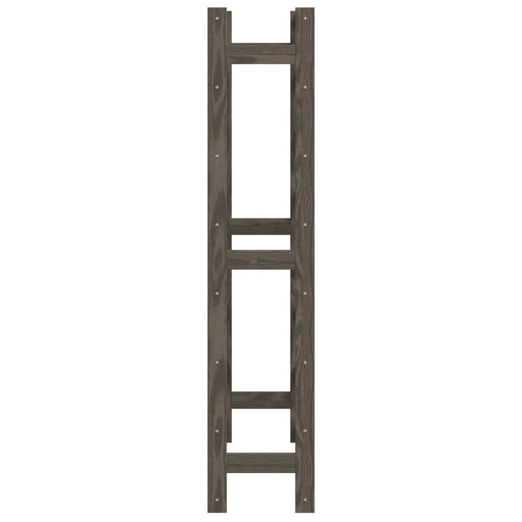 vinreol til 56 flasker massivt fyrretræ grå