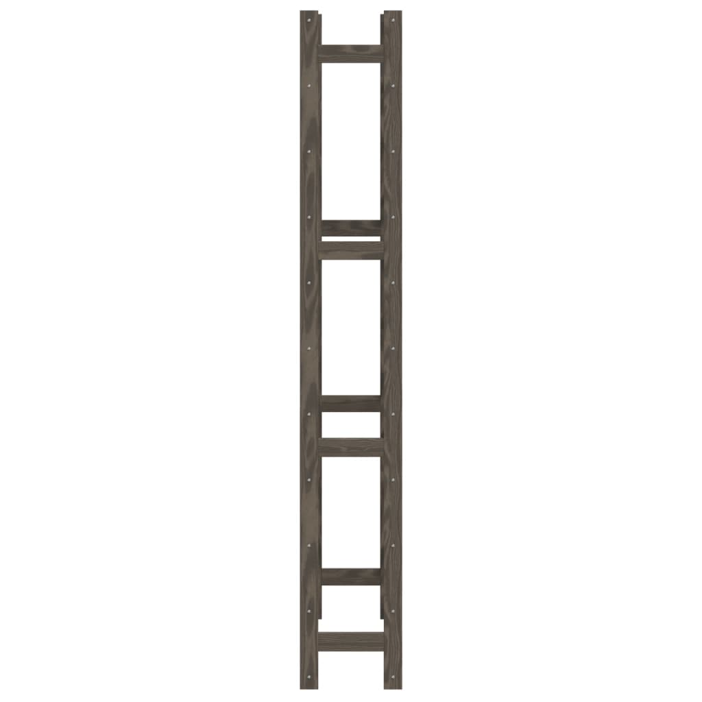 vinreol til 77 flasker massivt fyrretræ grå