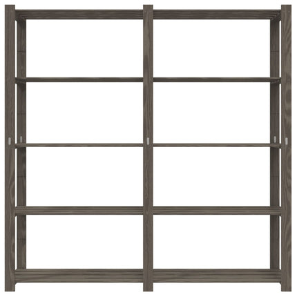 opbevaringsreol 5 hylder 70x38x170 cm massivt fyrretræ grå