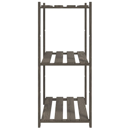 opbevaringsreol 3 hylder 80x38x90 cm massivt fyrretræ grå
