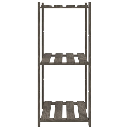 opbevaringsreol 3 hylder 60x38x90 cm massivt fyrretræ grå