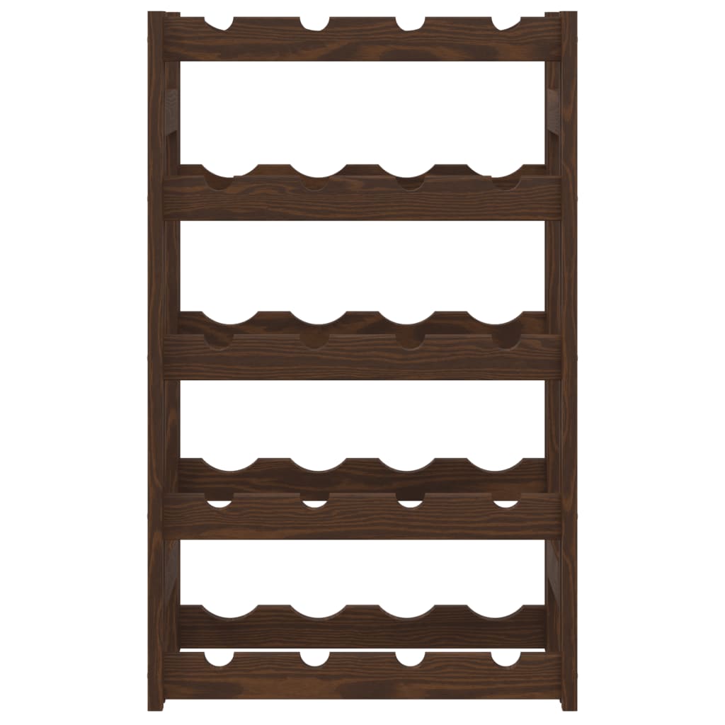 vinreol til 20 flasker massivt fyrretræ brun