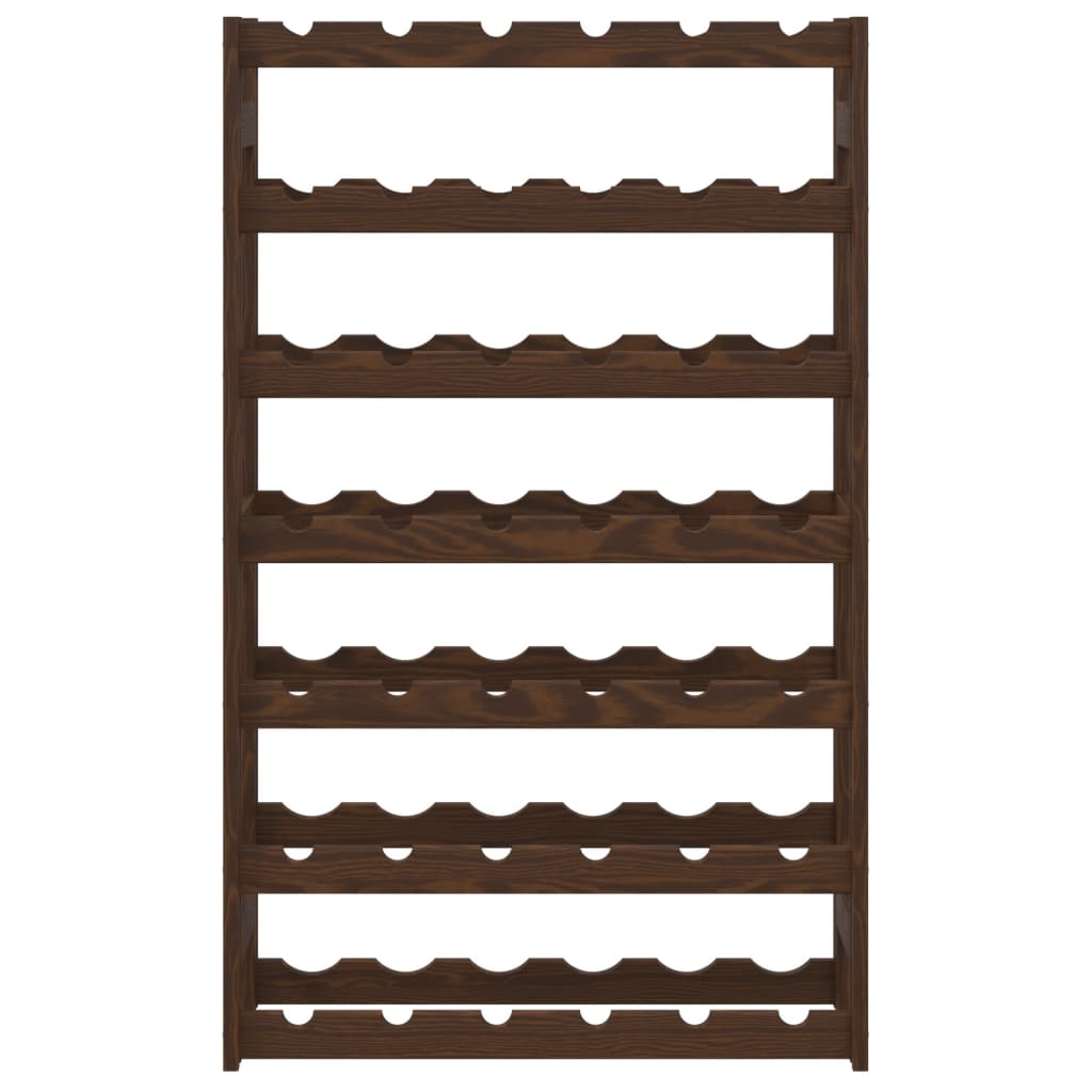 vinreol til 42 flasker massivt fyrretræ brun