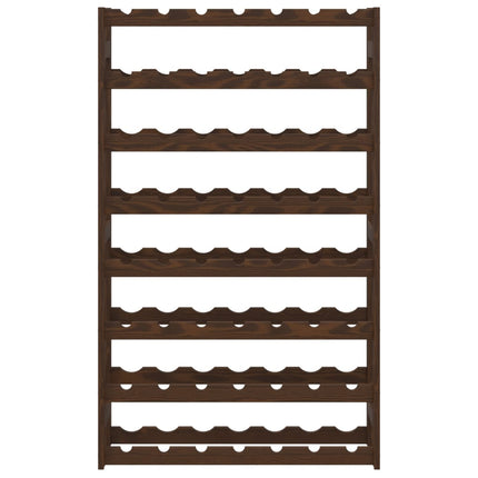 vinreol til 56 flasker massivt fyrretræ brun