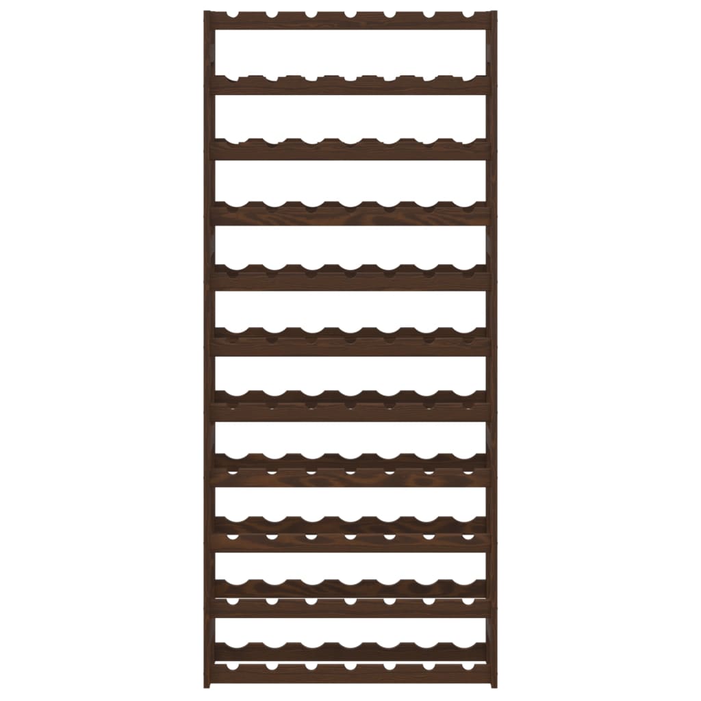 vinreol til 77 flasker massivt fyrretræ brun