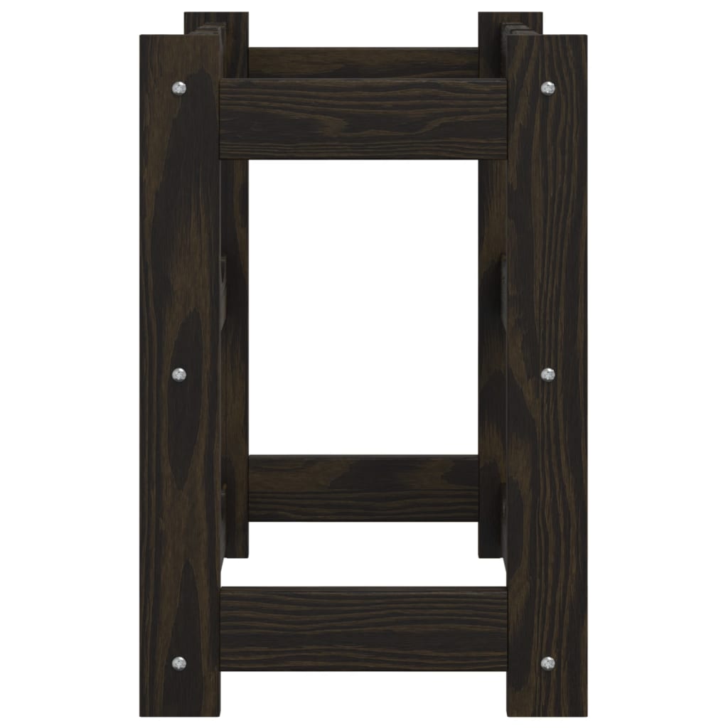 vinreol til 12 flasker massivt fyrretræ sort