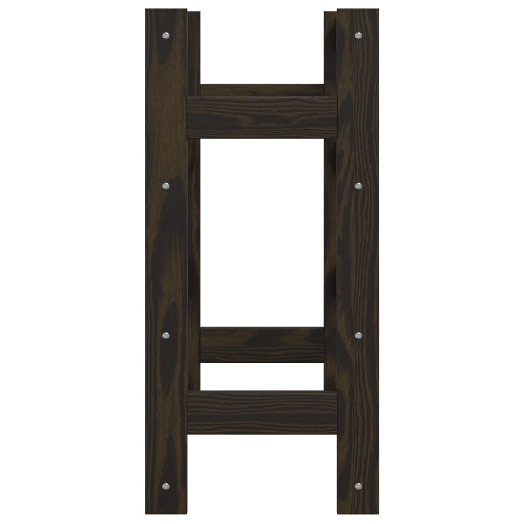 vinreol til 16 flasker massivt fyrretræ sort