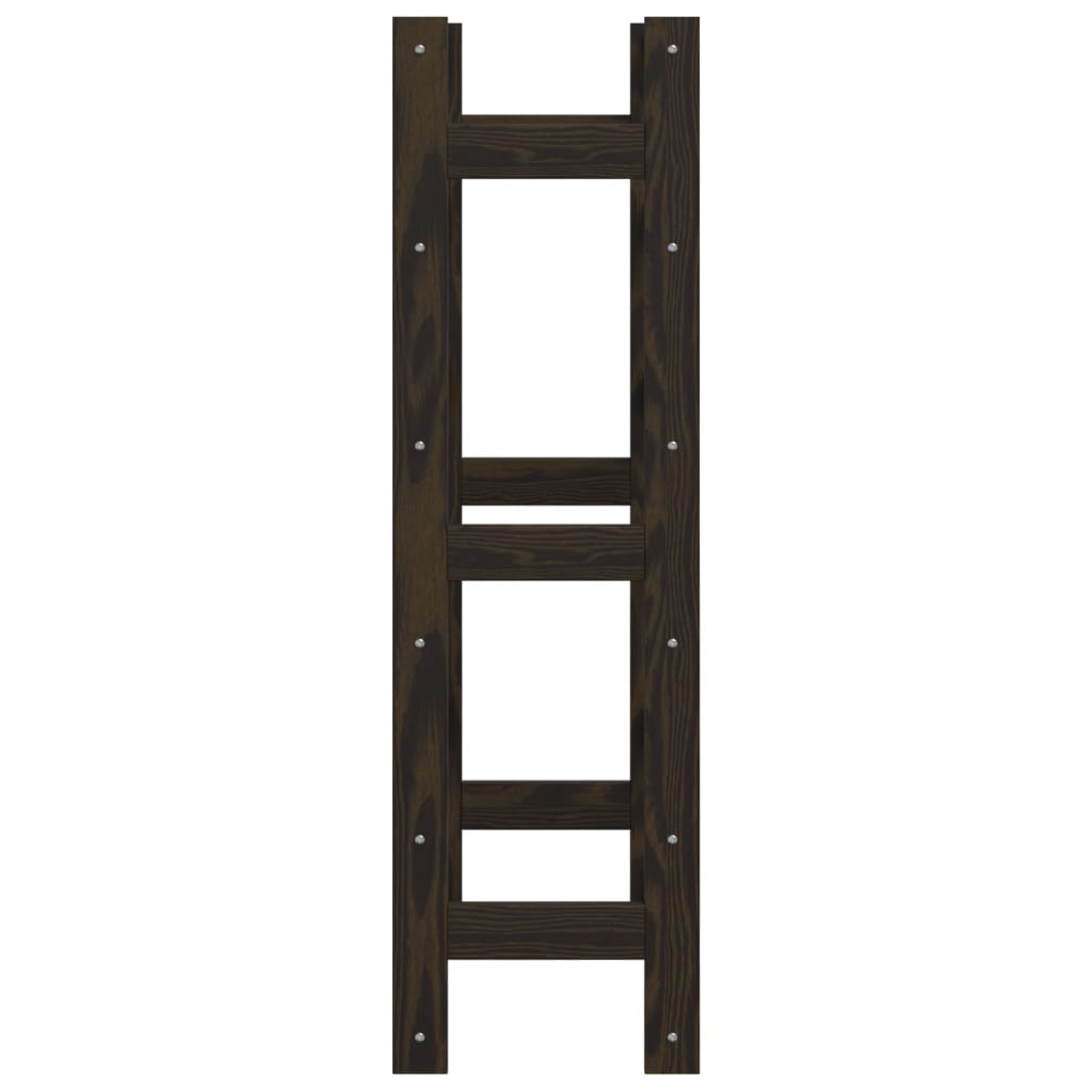 vinreol til 30 flasker massivt fyrretræ sort