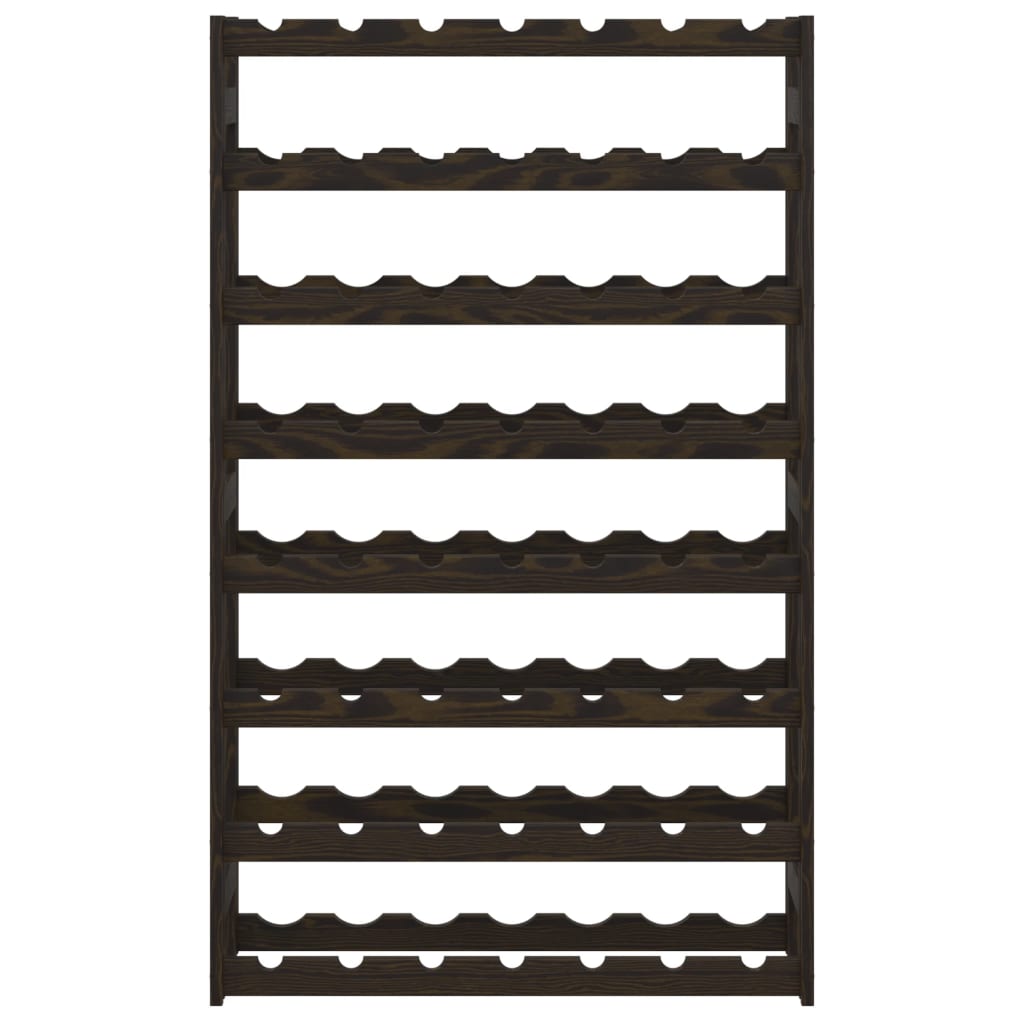 vinreol til 56 flasker massivt fyrretræ sort