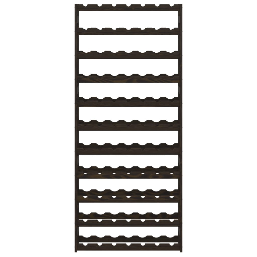 vinreol til 77 flasker massivt fyrretræ sort