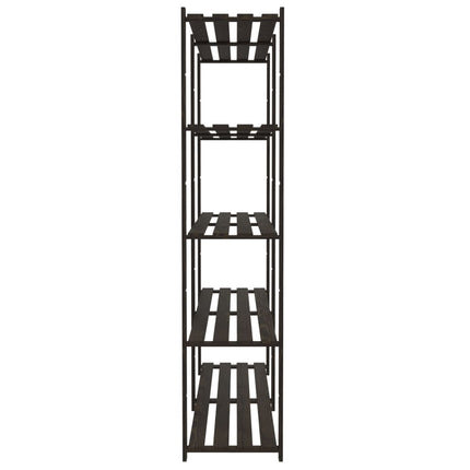 opbevaringsreol 5 hylder 170x38x170 cm massivt fyrretræ sort
