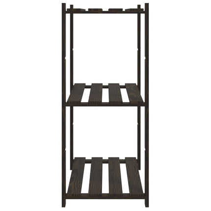 opbevaringsreol 3 hylder 80x38x90 cm massivt fyrretræ sort