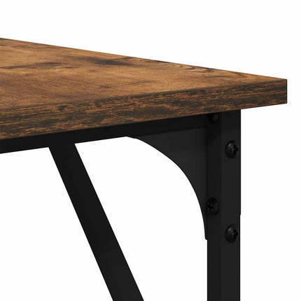 skrivebord 149x149x75 cm konstrueret træ røget egetræsfarve