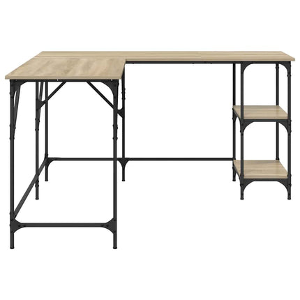 skrivebord 139x139x75 cm konstrueret træ sonoma-eg