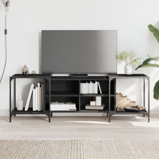 tv-bord 153x37x50 cm konstrueret træ sort