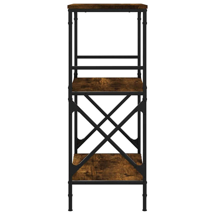 bogreol med 3 hylder 59x35x90,5 cm konstrueret træ røget eg