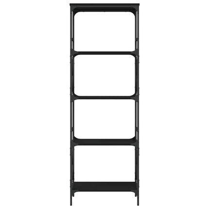 bogreol med 5 hylder 59x35x171 cm konstrueret træ sort