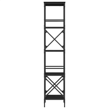 bogreol med 5 hylder 59x35x171 cm konstrueret træ sort