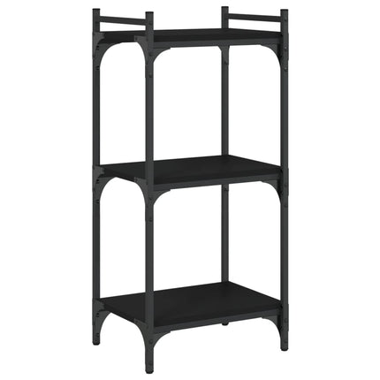 bogreol med 3 hylder 40x30x86 cm konstrueret træ sort