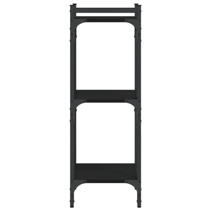 bogreol med 3 hylder 40x30x86 cm konstrueret træ sort