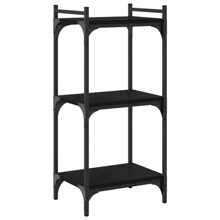 bogreol med 3 hylder 40x30x86 cm konstrueret træ sort
