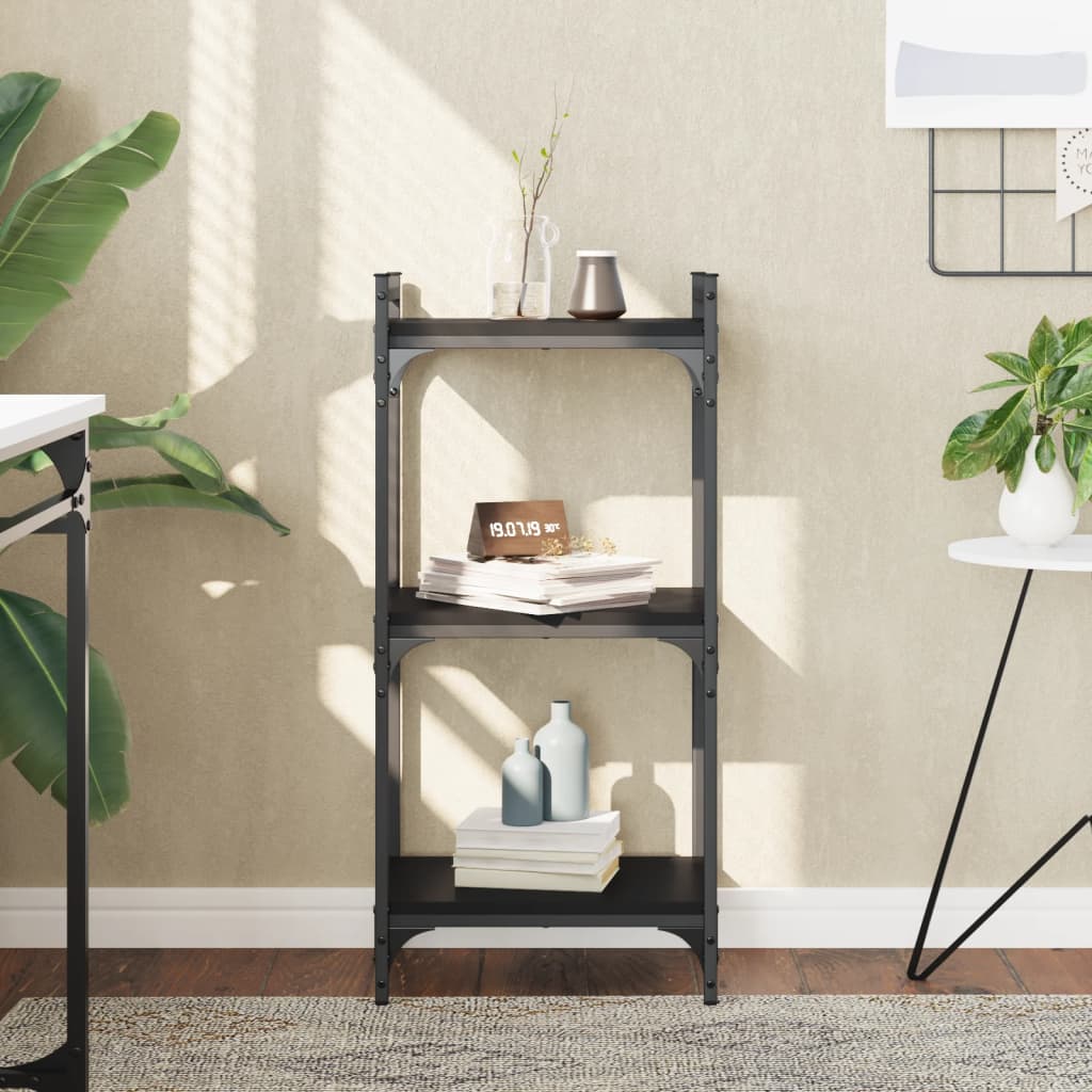 Bogreol Med 5 Hylder 60X30X Konstrueret Træ Sort - 40 cm / 86 cm