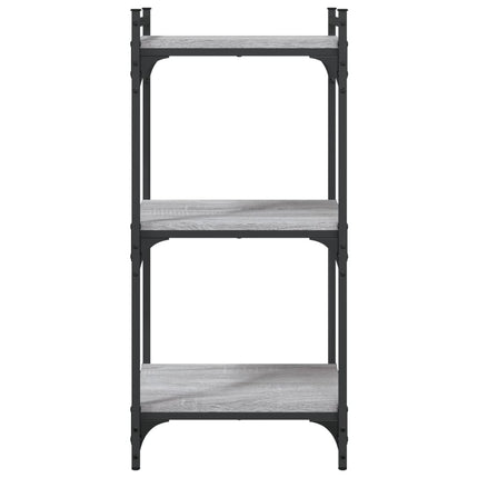 bogreol 3 hylder 40x30x86 cm konstrueret træ grå sonoma-eg