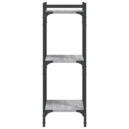 bogreol 3 hylder 40x30x86 cm konstrueret træ grå sonoma-eg