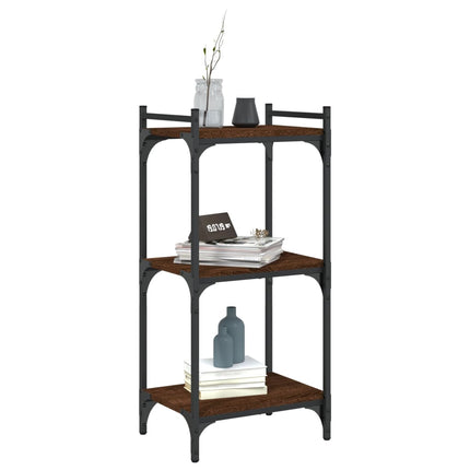 bogreol 3 hylder 40x30x86 cm konstrueret træ brun