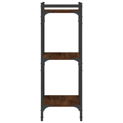 bogreol 3 hylder 40x30x86 cm konstrueret træ brun