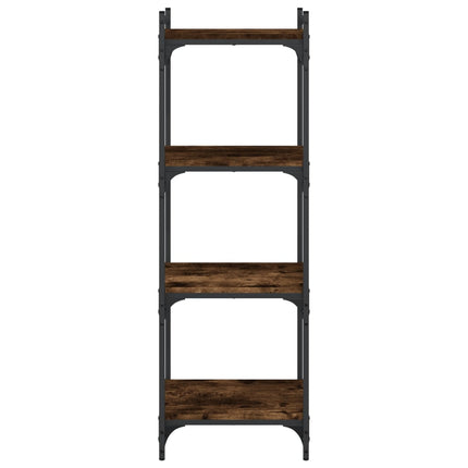 bogreol 4 hylder 40x30x120 cm konstrueret træ røget eg