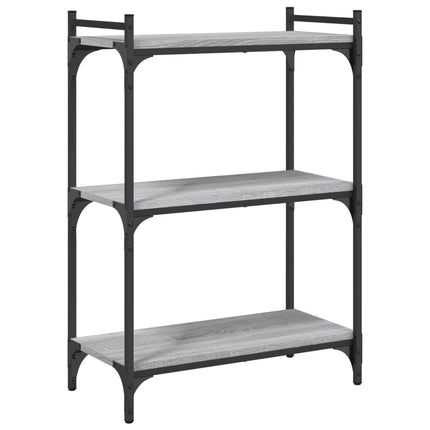 bogreol 60x30x86 cm 3 hylder konstrueret træ grå sonoma-eg
